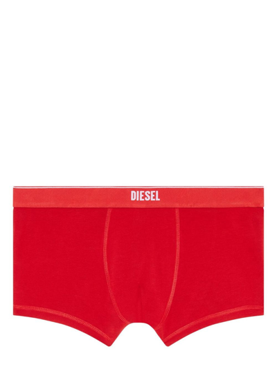 Diesel Logo-print Stretch-cotton Boxers In Red