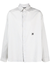 PALM ANGELS MONOGRAM-EMBROIDERED STRIPED SHIRT