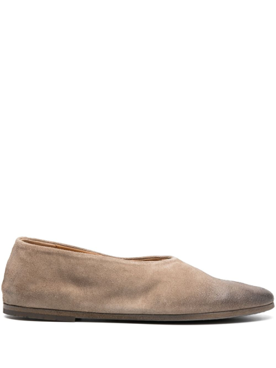 Marsèll Gradient-effect Leather Ballerina Shoes In Neutrals
