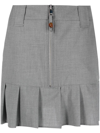 Ganni Draped Viscose Blend Mini Skirt In Grey
