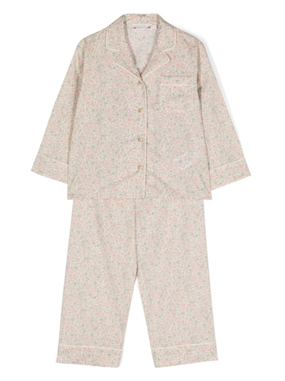 Bonpoint Kids' Floral-print Pyjama Set In Neutrals