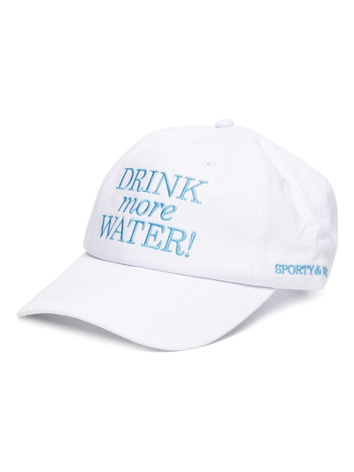 Sporty And Rich Slogan-embroidered Cotton Cap In White