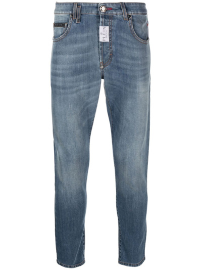 Philipp Plein Logo-patch Skinny Jeans In Blue