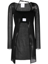 Paris Georgia Cut-out Semi-sheer Top In Black