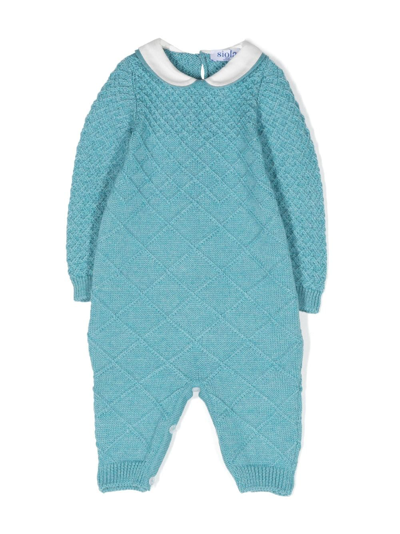 Siola Babies' Onesie With Tone-on-tone Embroidery In Verde