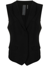 Norma Kamali Notched-lapel Vest In Black