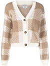 Woolrich Cardigan With Check Pattern In Neutrals