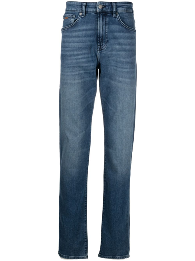 Hugo Boss Tapered-leg Mid-waist Jeans In Blue