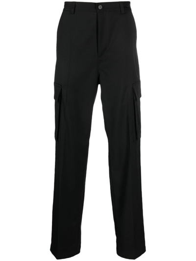 Filippa K Cargo-pocket Wool Trousers In Black