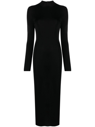 Tom Ford Crew-neck Knitted Maxi Dress In Black