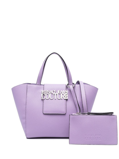 Versace Jeans Couture Logo-plaque Tote Bag In Purple