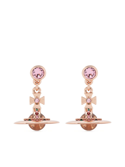 Vivienne Westwood New Petite Orb Earrings In Pink