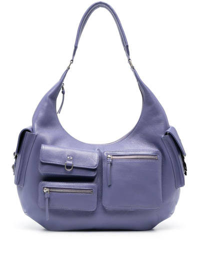 Blumarine Large Pocket Hobo Shoulder Bag In Purple