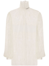 Dolce & Gabbana Sheer-lace Bishop Sleeved Bouse In White
