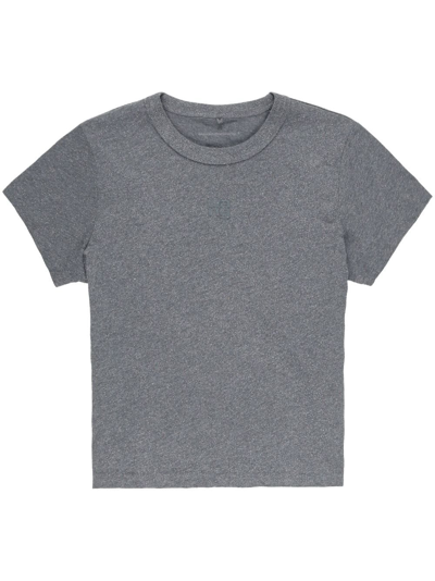 Alexander Wang Shrunk Glittered T-shirt In Grey