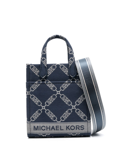 Michael Kors Gigi Empire Logo提花斜挎包 In Blue