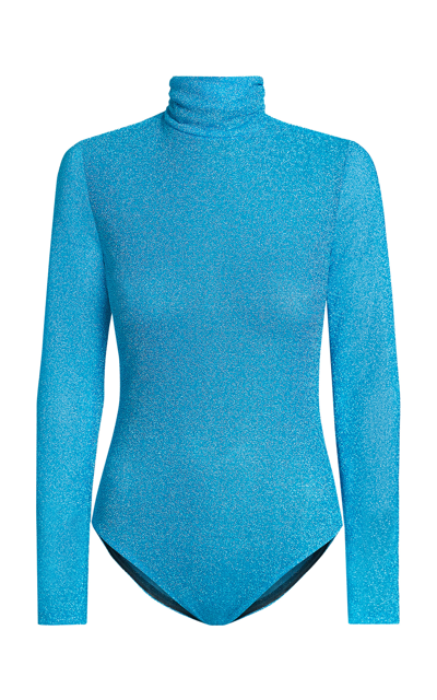 Safiyaa Ellena Turtleneck Bodysuit In Blue
