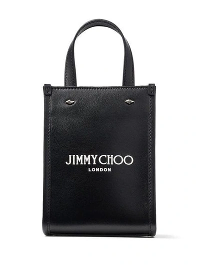 Jimmy Choo Mini Varenne Logo-print Tote Bag In Black