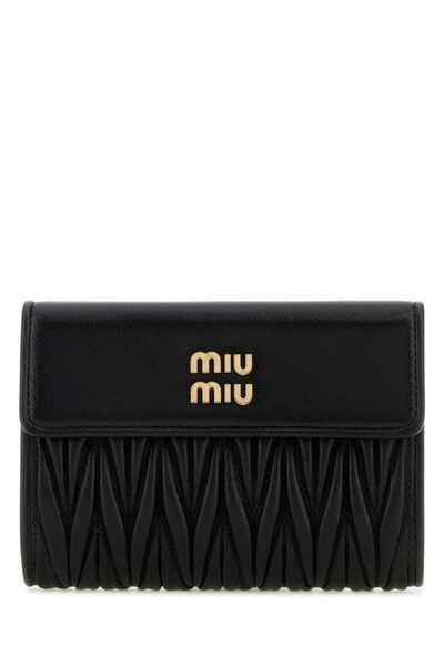 Miu Miu Zip Wallet Smallleathergoods In Black