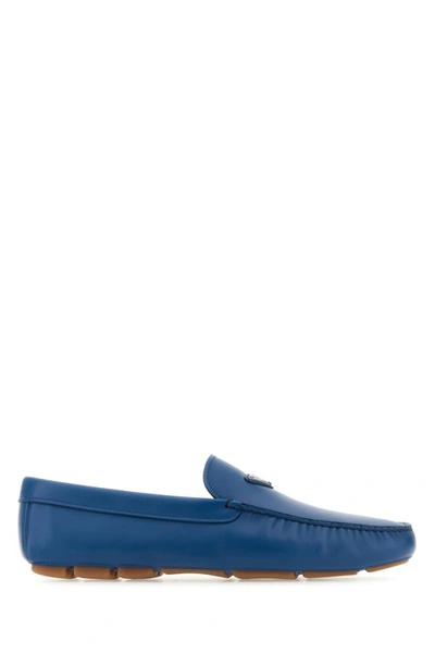 Prada Man Blue Nappa Leather Loafers