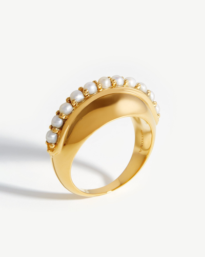 Missoma Dome Pearl Ring In Gold