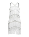 Elisabetta Franchi Woman Mini Dress White Size 4 Polyamide, Glass, Brass In White