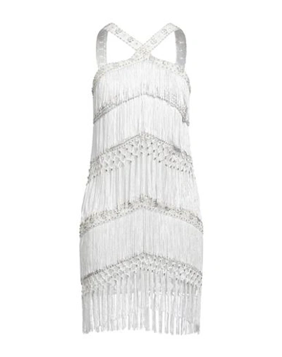 Elisabetta Franchi Woman Mini Dress White Size 4 Polyamide, Glass, Brass