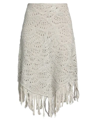 Fabiana Filippi Woman Midi Skirt Dove Grey Size Xs Cotton In Grey