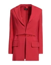 Elisabetta Franchi Woman Blazer Coral Size 4 Viscose, Elastane, Polyamide In Red