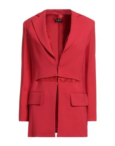 Elisabetta Franchi Woman Blazer Coral Size 4 Viscose, Elastane, Polyamide In Red