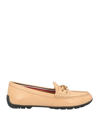 Geox Woman Loafers Sand Size 10.5 Soft Leather In Beige