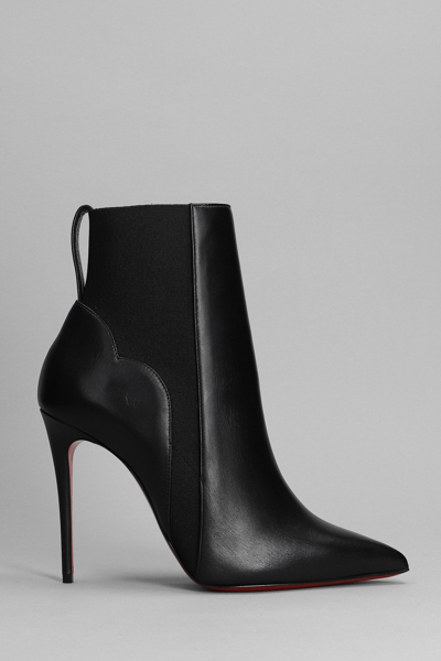 Christian Louboutin Chelsea Chick Red Sole Stiletto Booties In Black