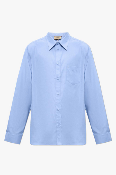 Gucci Curved Hem Buttoned Shirt In Default Title
