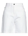 Love Moschino Woman Denim Shorts White Size 6 Cotton, Elastane