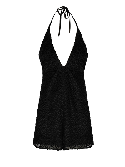 Saint Laurent Short Dress With Knot In Black