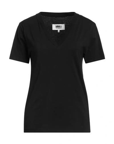 Mm6 Maison Margiela Woman T-shirt Black Size L Cotton