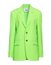 Msgm Woman Blazer Lime Green Size 4 Virgin Wool, Elastane