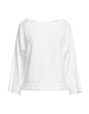 Alpha Studio Woman Sweater White Size 10 Cotton