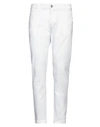 Yan Simmon Man Denim Pants White Size 38 Cotton, Elastane In White