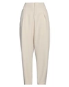 Actualee Woman Pants Beige Size 8 Polyester, Elastane