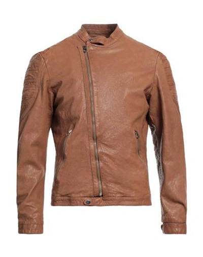 Masterpelle Man Jacket Camel Size Xxl Soft Leather In Beige