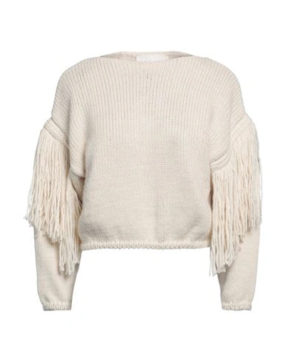 8pm Woman Sweater Cream Size Xxs Acrylic, Viscose, Wool, Alpaca Wool In White