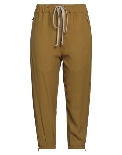 Rick Owens Woman Cropped Pants Mustard Size 4 Viscose, Acetate In Yellow