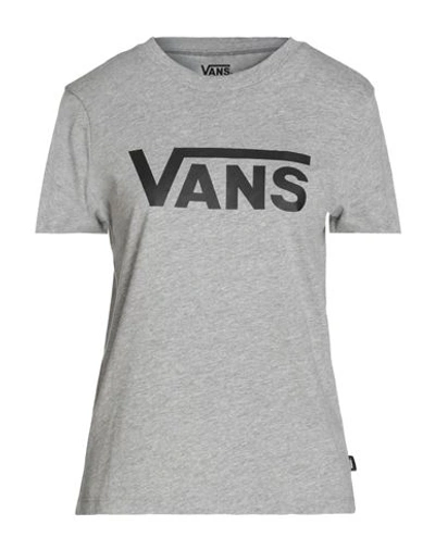 Vans Wm Flying V Crew Tee Woman T-shirt Grey Size L Cotton