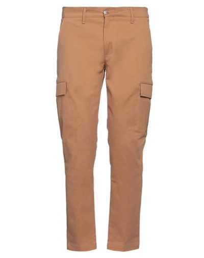 Alpha Studio Man Pants Camel Size 36 Cotton, Elastane In Beige