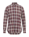 Tintoria Mattei 954 Man Shirt Brick Red Size 17 Cotton In Red
