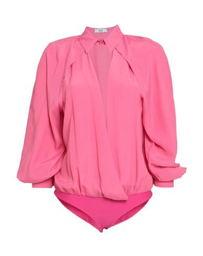 Jijil Woman Bodysuit Pink Size 8 Acetate, Silk