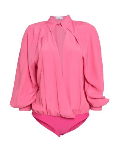 Jijil Woman Bodysuit Pink Size 4 Acetate, Silk, Polyamide, Elastane