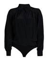 Jijil Woman Bodysuit Black Size 10 Acetate, Silk, Polyamide, Elastane