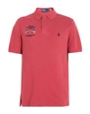Polo Ralph Lauren Classic Fit Flag-embroidered Polo Shirt Man Polo Shirt Red Size Xxl Cotton